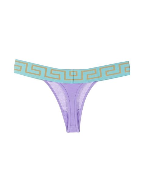 Shop Versace Greca Signature Thong 